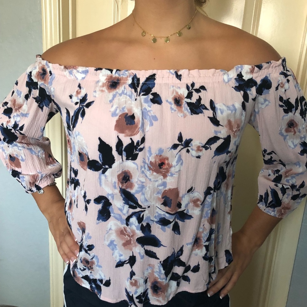 floral off the shoulder top
